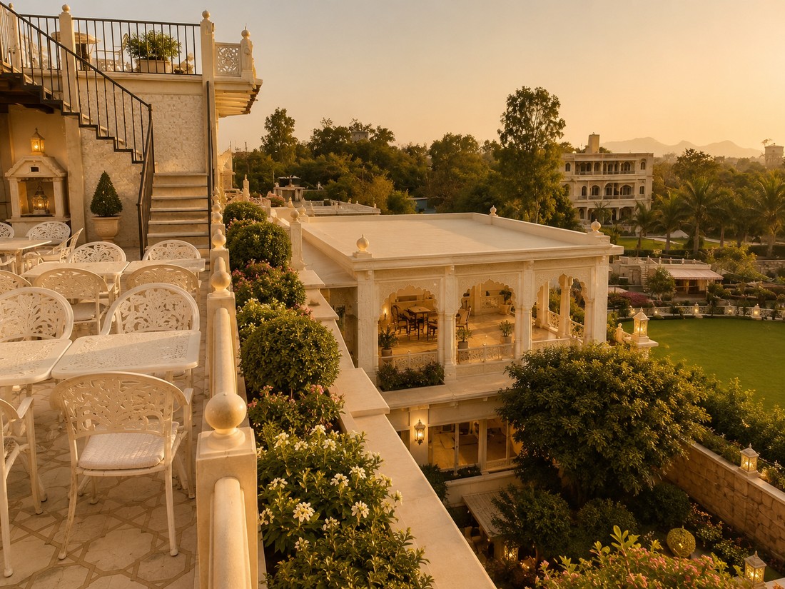 Garden terrace beside the lake
