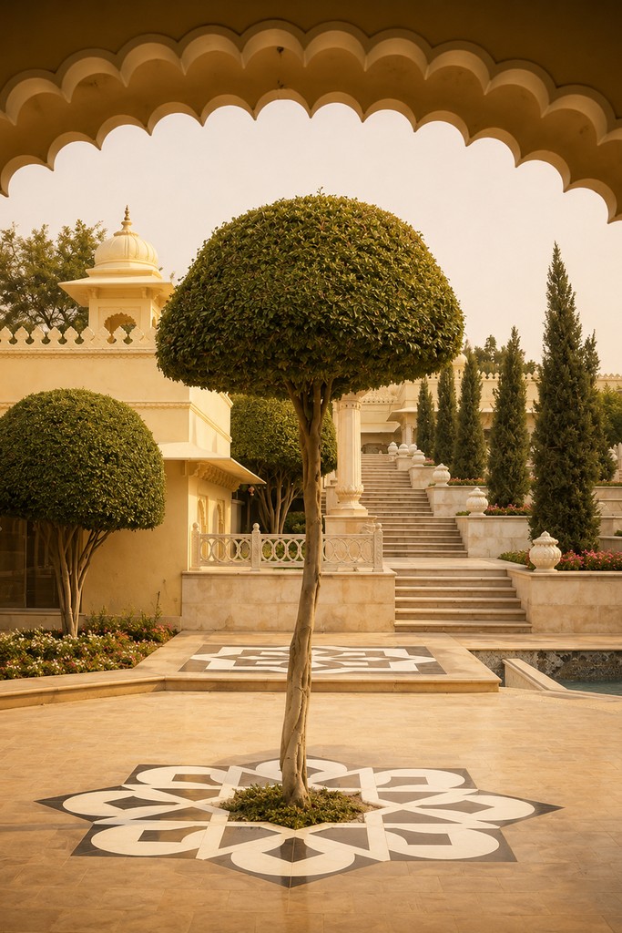 Precedent study: Cusped arch · topiary as punctuation